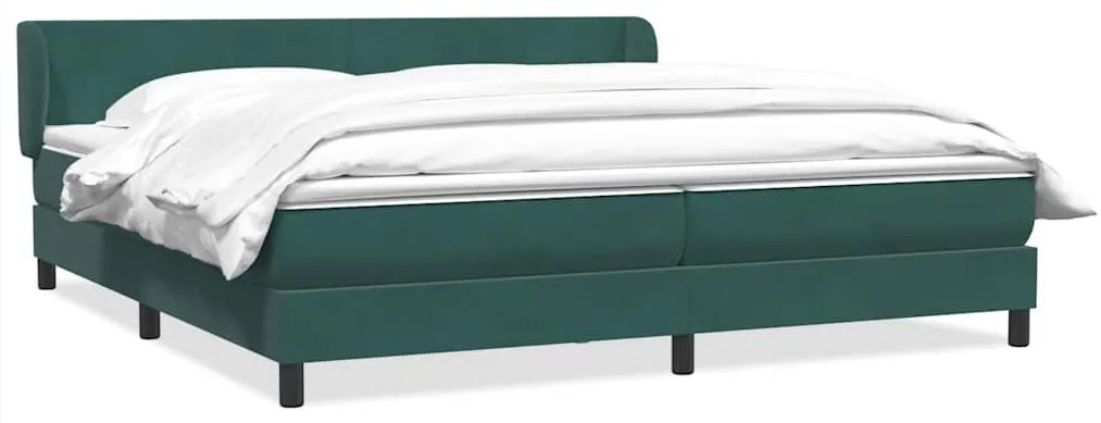 3317370 vidaXL Box Spring легло с матраци Тъмнозелено 180x210 cm кадифе