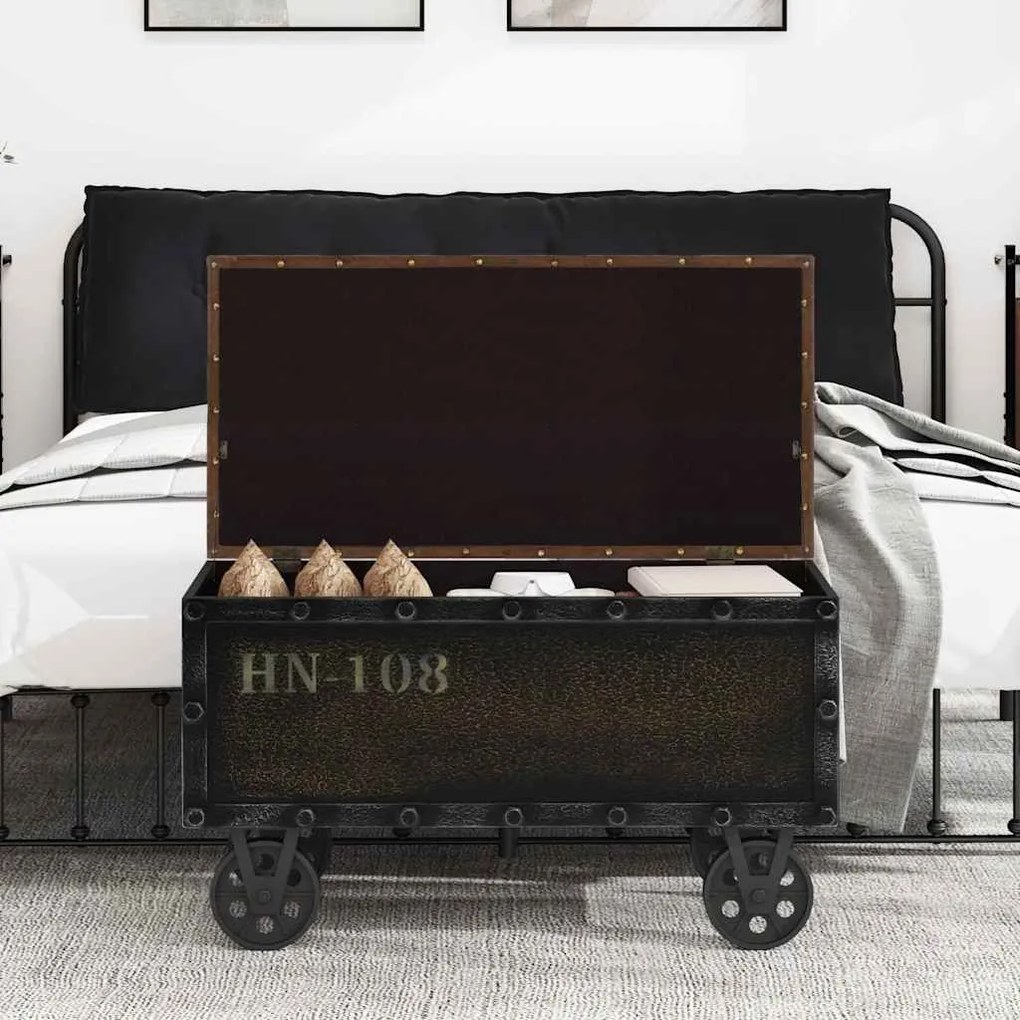 245768 vidaXL Пейка за съхранение дърво масив и изкуствена кожа 80,5x41x50 см