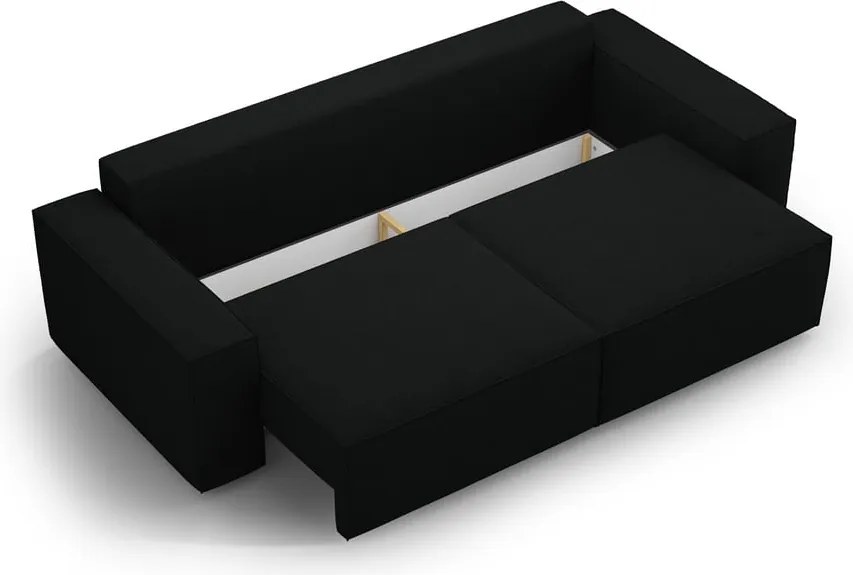 Черен разтегателен диван от букле 247 cm Jodie – Micadoni Home