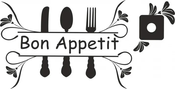 Стикер за стена с текст BON APPETIT 60 x 120 cm