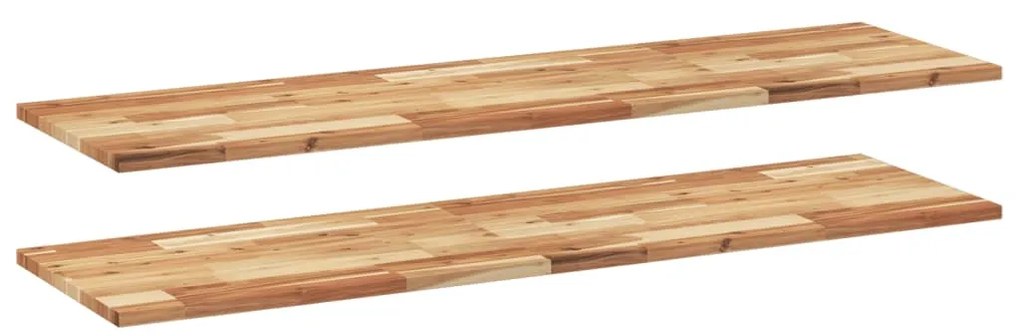 3279564 vidaXL Плаващ рафт, 2 бр, 120x40x2 см, маслен финиш, акация масив