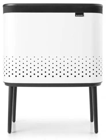 Кош за пране Brabantia Bo 1004174, 60 л, Пълнене без отваряне, Вентилационни отвори, Регулируеми крачета, Бял