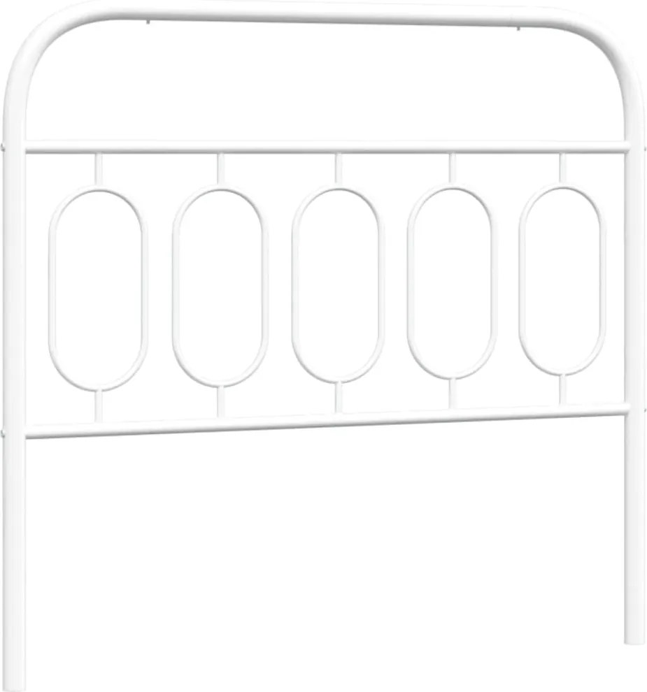 377195 vidaXL Метална резервна табла за легло, бяла, 100 см