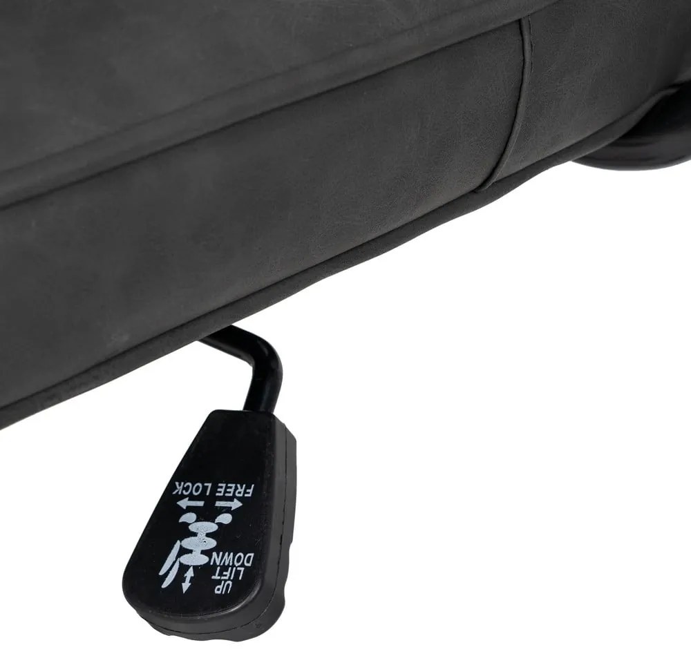 Антрацитен офис стол от имитация на кожа – Ixia