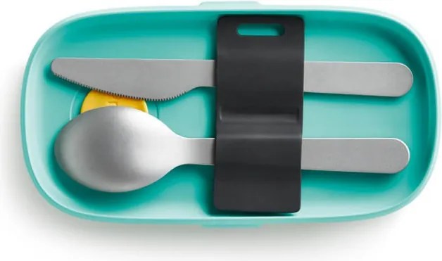 Комплект прибори за хранене Lekue On The Go 1010231, 3 части, -20°C / +100°C, Неръждаема стомана, Черен