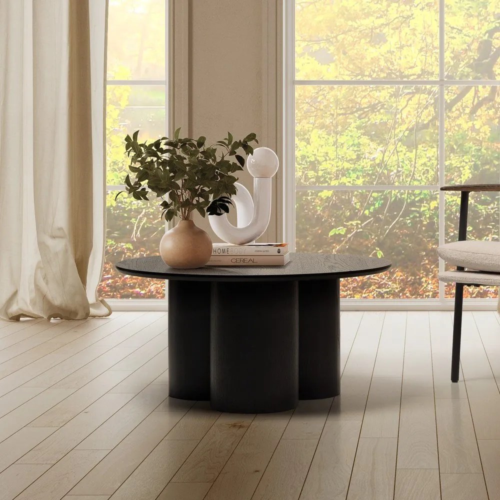 Черна кръгла масичка за кафе ø 80 cm Lua – MOME