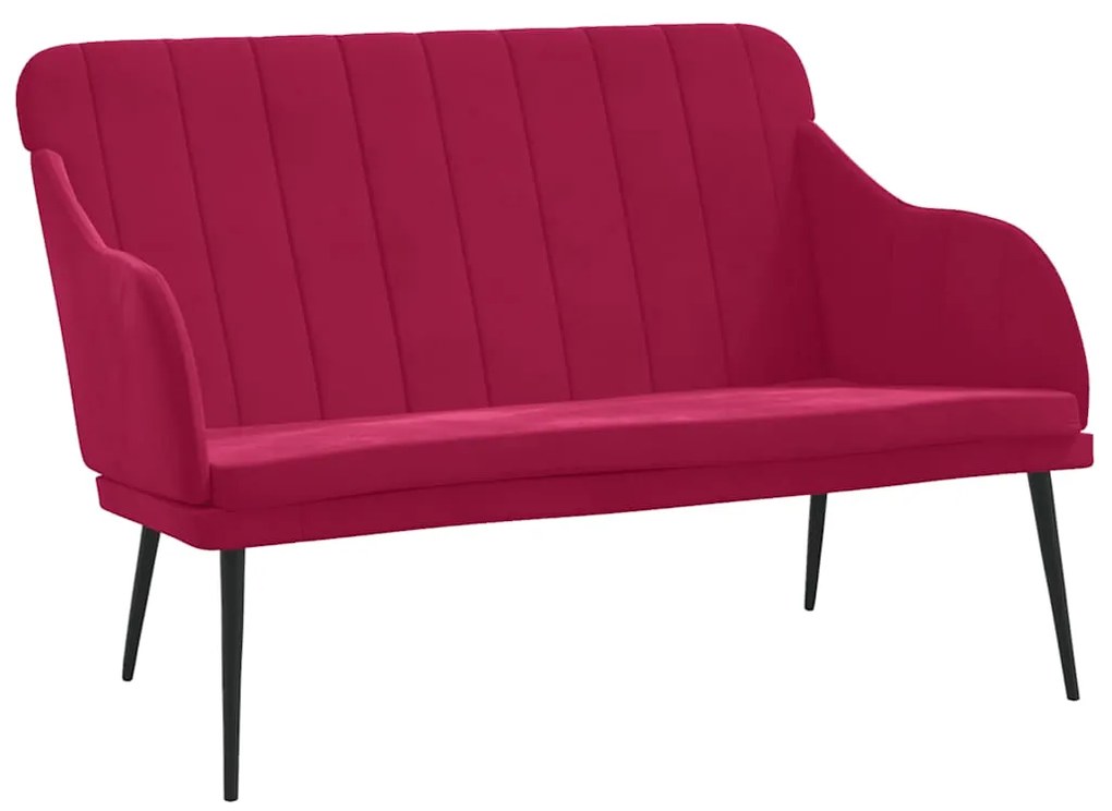 351468 vidaXL Пейка, виненочервена, 110x76x80 см, кадифе