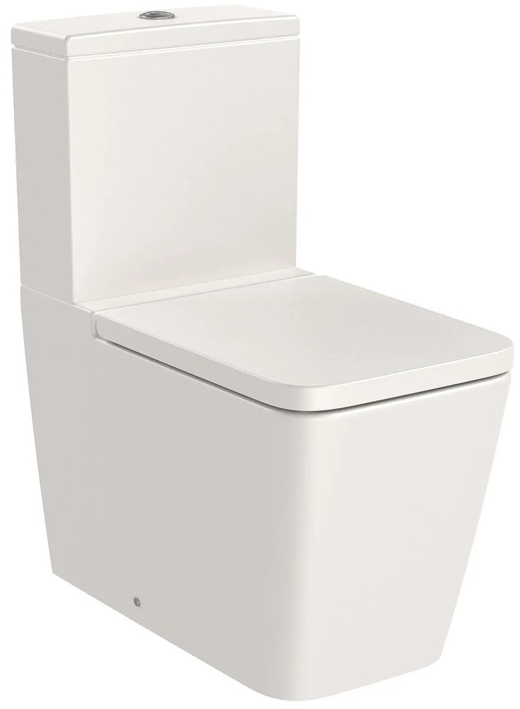 Тоалетна чиния за моноблок, Roca, A342536650 SQUARE, порцелан, бежов, 79.4x37.5x64.5см