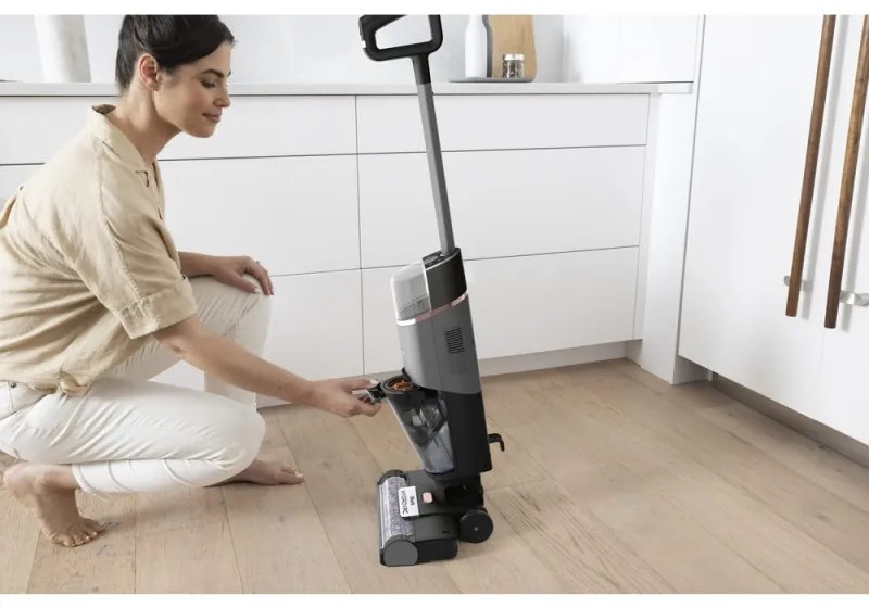 Вертикална прахосмукачка Shark HydroVac WD210EU, 170W, 0.5 л, 88 m2, Самопочистващ, Автономия 25 минути, Сив