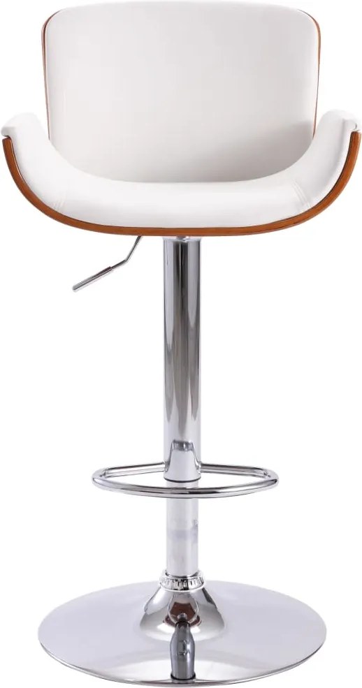 287376 vidaXL Бар табуретка, бяла, изкуствена кожа