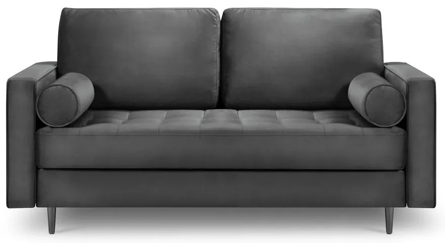 Тъмно сив диван от кадифе , 174 см Santo - Milo Casa