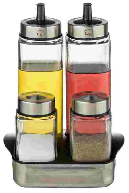 Оливерник Luigi Ferrero Rome FR-7904R, 270 мл, 5 части, Стъкло, Неръждаема стомана, Прозрачен/инокс