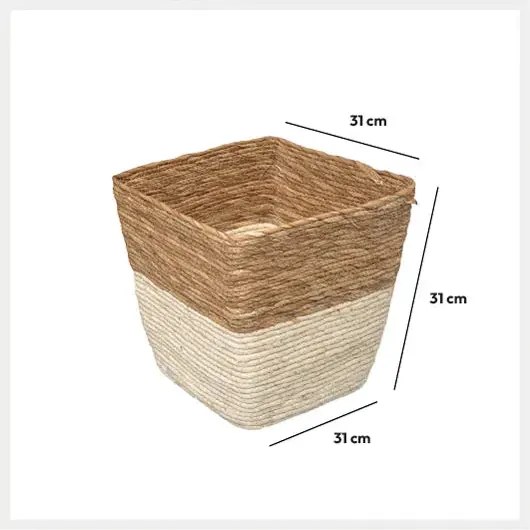 Кутия за съхранение 5five Mix & Modul, Двуцветна, Плетена, 31x31 cm