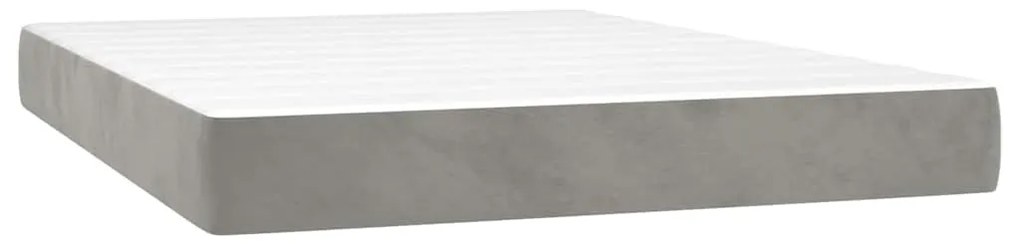 4016618 vidaXL Матрак за легло с покет пружини средна твърдост светлосив 140x220x20 см кадифе