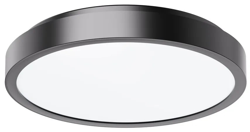 RABALUX Samira, indoor round ceiling lamp, black plastic lamp with white plastic shade, 48W, with shade: 3100lm, without shade: