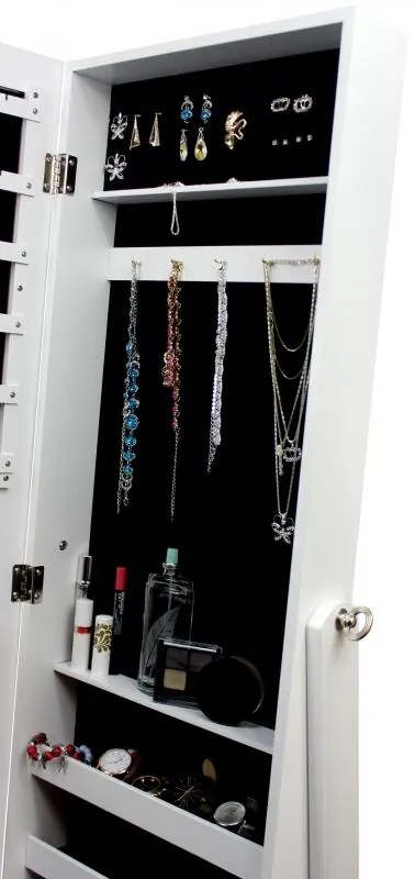 Шкаф за бижута с огледало 41,5 x 36,5 x 147 cm