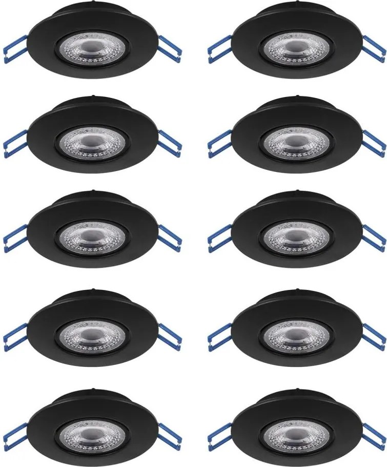 Eglo 300192 - Комплект от 10 броя LED вградени осветителни тела GEDREZ LED/4,9W/230V, Ø 9 см, черни