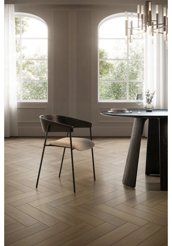 Кръгла трапезна маса с черен плот за маса ø 120 cm Zuri – MOME