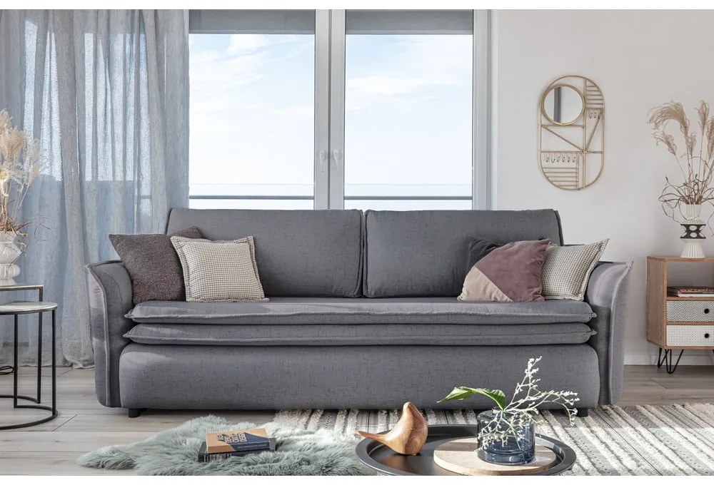Сив разтегателен диван Charming Charlie - Miuform