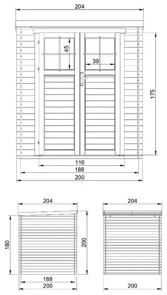 Барака с под - 200 х 200 см – 4 м2