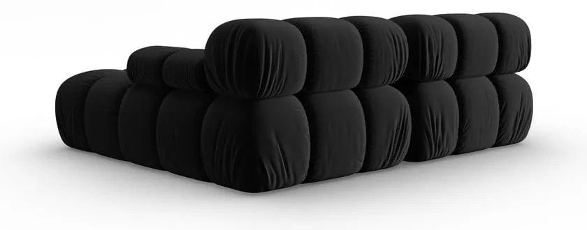 Ъглов диван от черно кадифе (десен ъгъл) Bellis - Micadoni Home