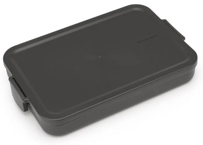 Кутия за храна Brabantia Make&Take 1006284, 1.1 л, До 2 сандвича, Без BPA, Плоска, Тъмносив