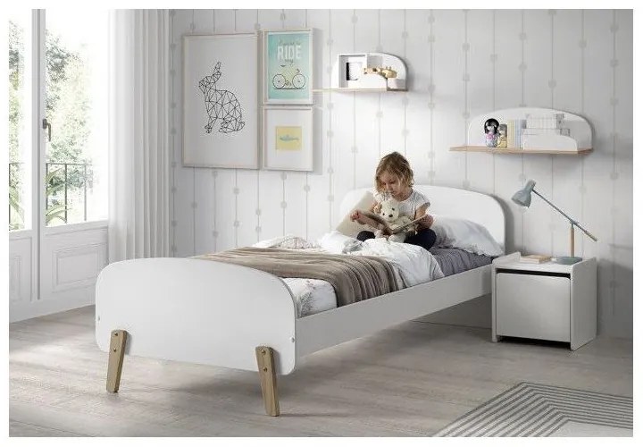 Детски рафт от бор в бял и естествен цвят Kiddy - Vipack