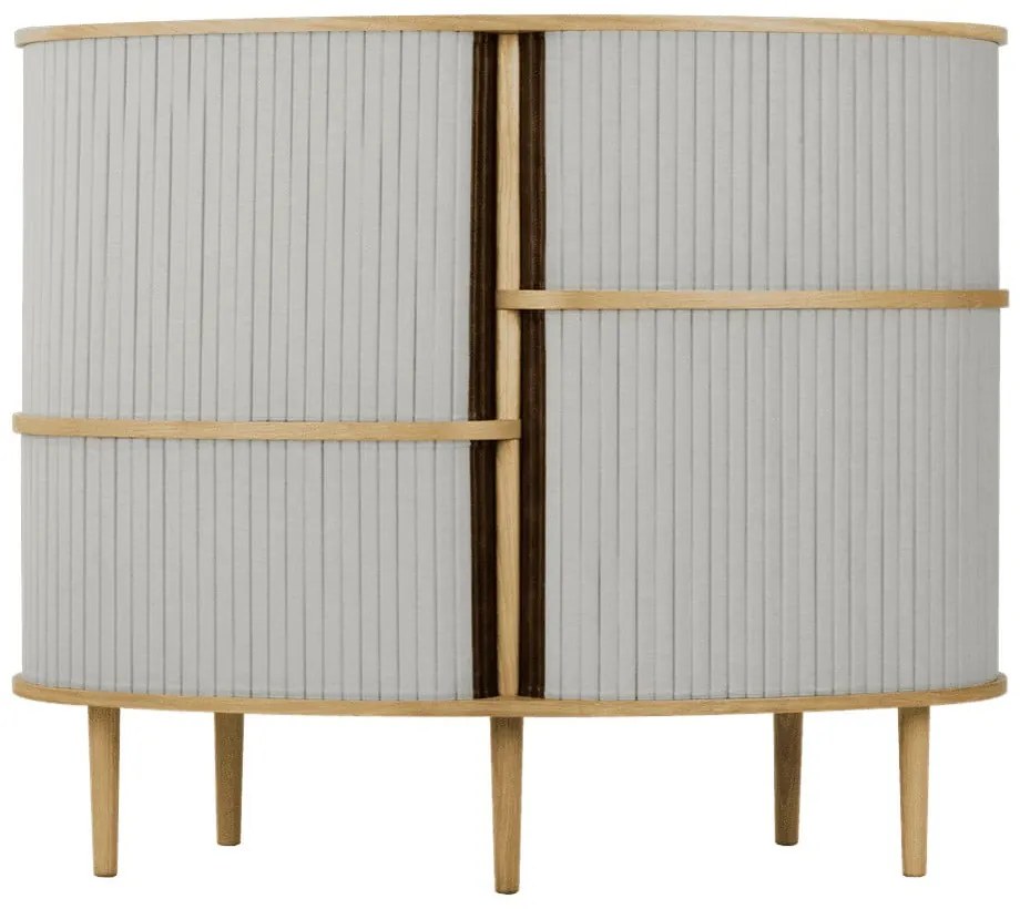 Шкафче от дъбов декор с плъзгащи се врати в сив и естествен цвят 120x100x50 cm Audacious – UMAGE