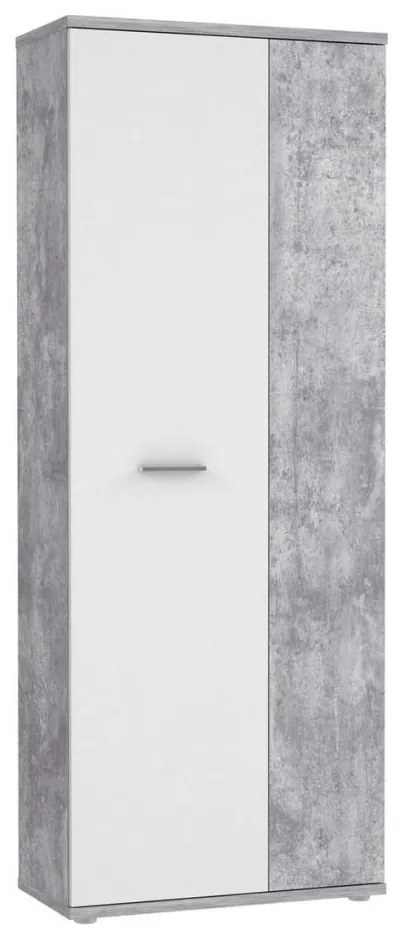 Комод/обувен шкаф SIMO бял/сив бетон