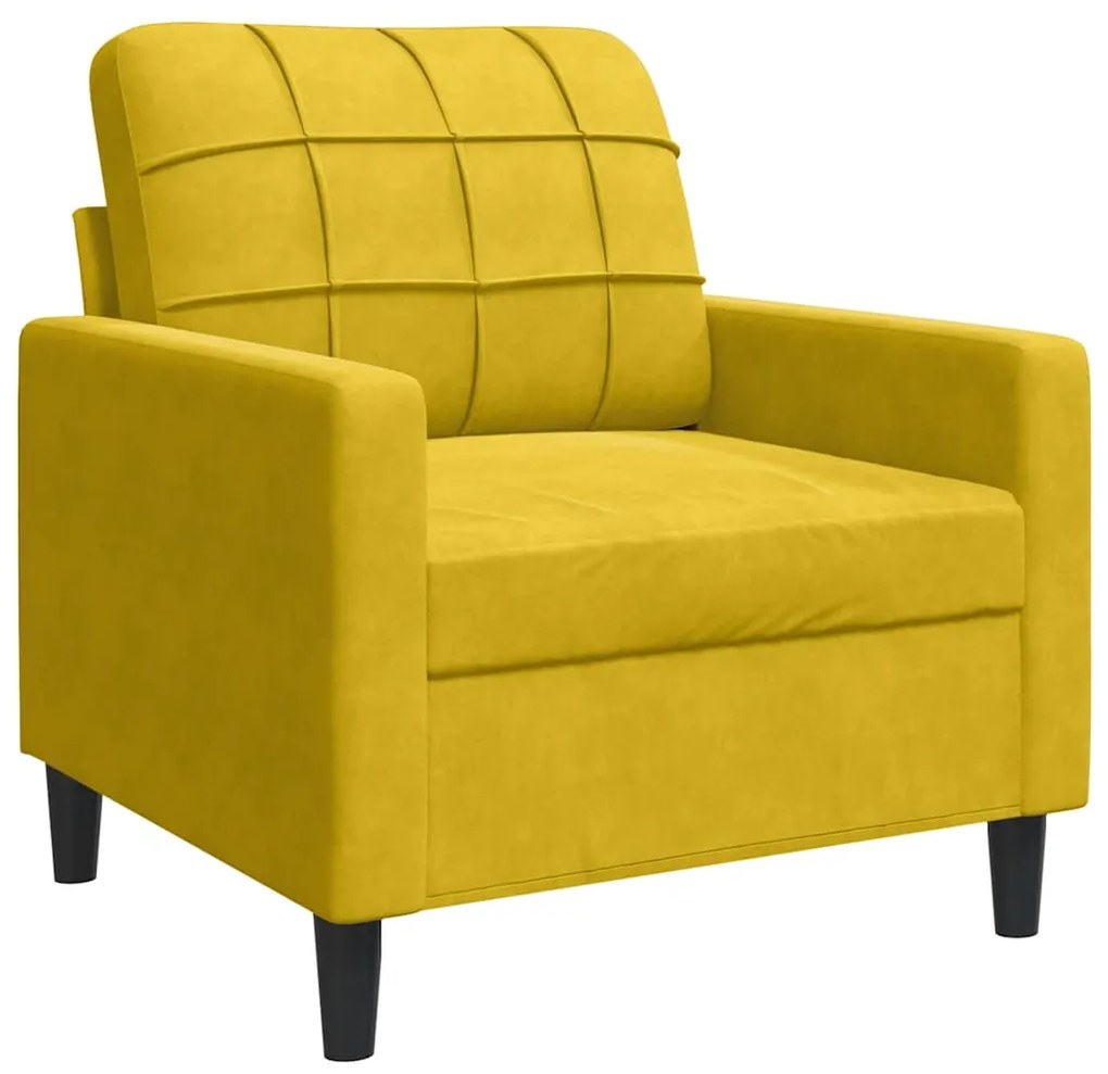 4007610 vidaXL Кресло, жълто, 60 см, кадифе
