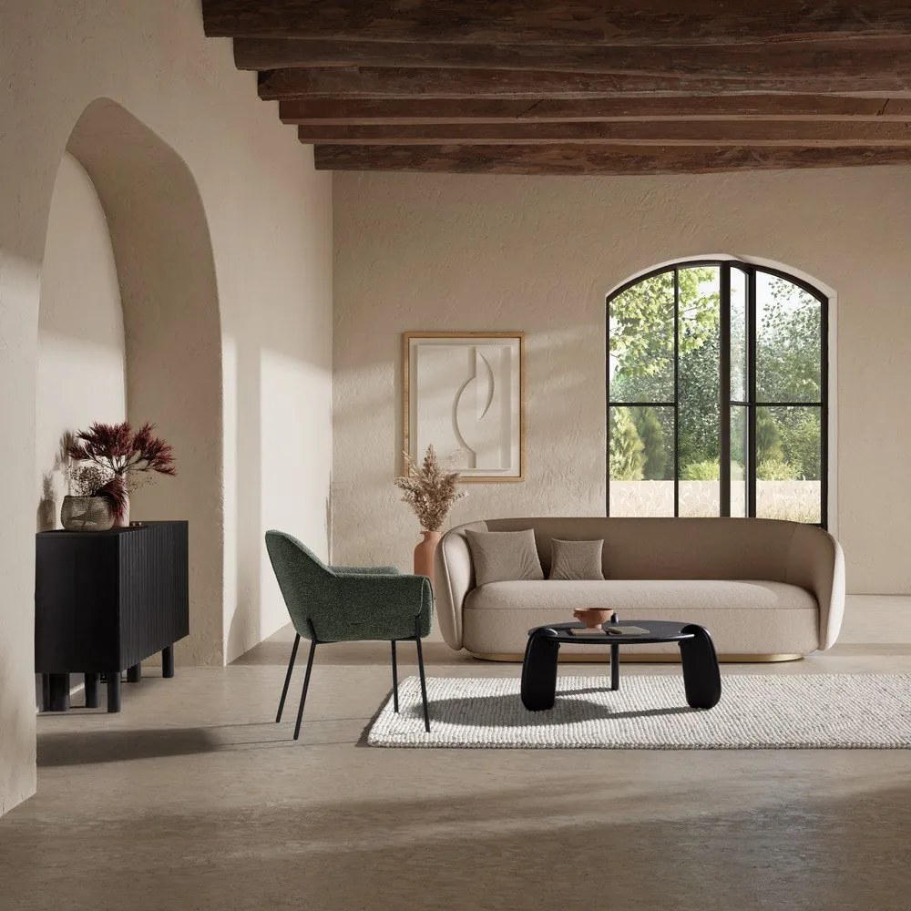 Черна кръгла масичка за кафе от масивно манго ø 80 cm Tamira – MOME