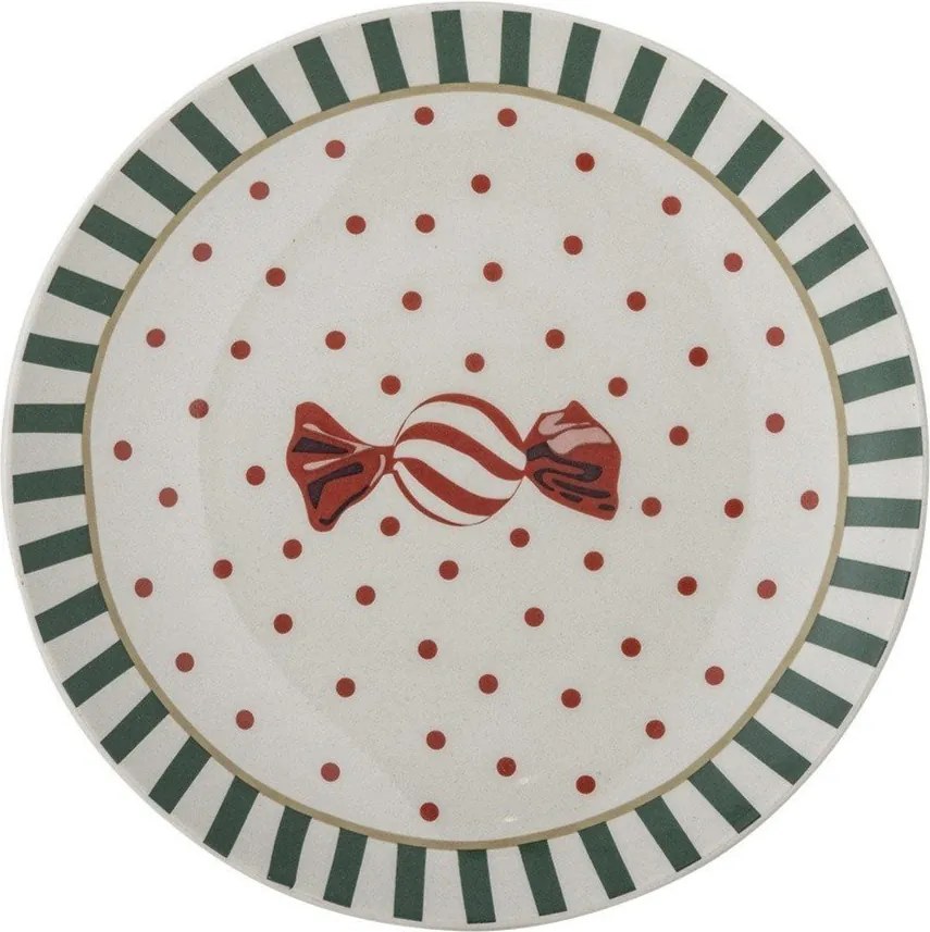 Бяла десертна глинена чиния с коледен мотив ø 16 cm Yule – Bloomingville