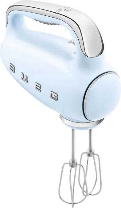 Ръчен миксер SMEG 50's Style HMF01PBEU, 250W, 9 скорости, Турбо, Скрит LED дисплей, Таймер, Аксесоари, Син