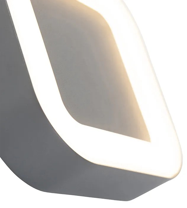 Стенна и таванна лампа сива квадратна IP54 - Ariel