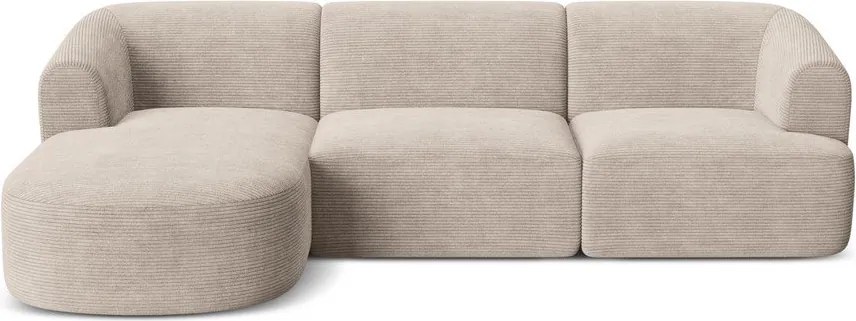 Светлокафяв ъглов диван от рипсено кадифе (ляв ъгъл) Campi – Cosmopolitan Design