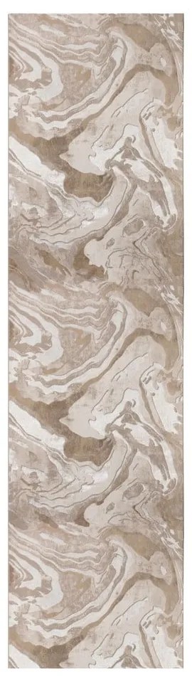 Бежова пътека 80x300 cm Marbled – Flair Rugs