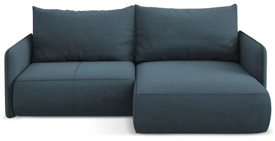Син разтегателен ъглов диван с място за съхранение (десен ъгъл) Nanea – Makamii