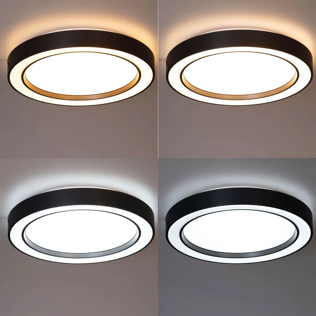 Таванна лампа черна с димируем RGBW LED и дистанционно управление - Arco