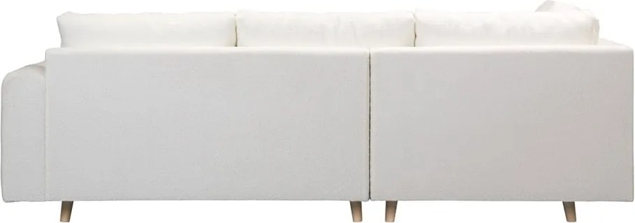 Бял ъглов диван от плат букле (ляв ъгъл) Ariella - Ropez