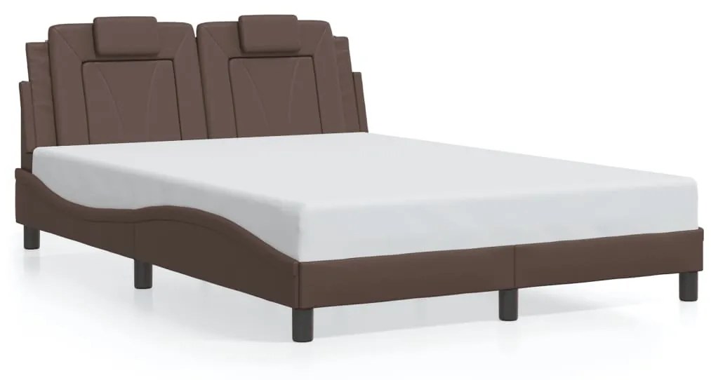 3208084 vidaXL Рамка за легло Viana без матрак, кафява, 120x200 см, изкуствена кожа