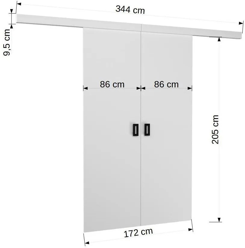 Плъзгаща се врата Yonko-Leuko-172 x 205 cm