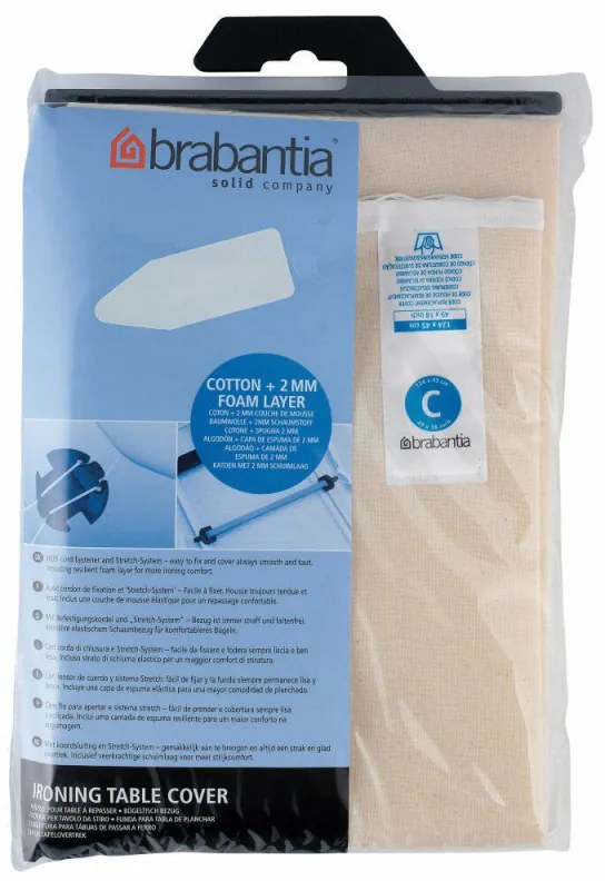 Калъф за маса за гладене Brabantia C 90300159, 124x45 см, 2 мм, Екрю