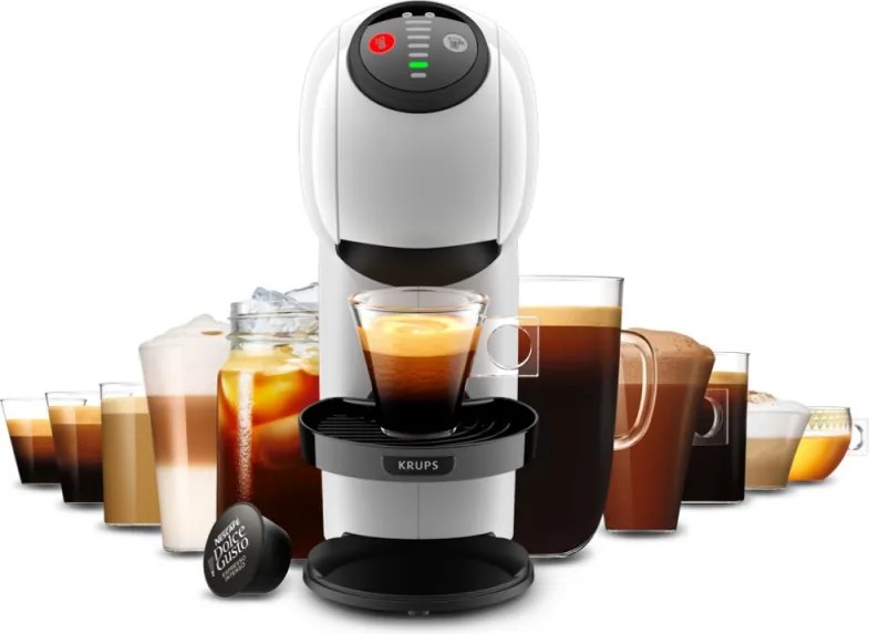 Еспресо машина Krups KP243110 NDG GENIO S WHITE, 1500W, 15 bar, 0.8 л, Работа с NESCAFÉ® Dolce Gusto® капсули, LED, XL функция, Бял