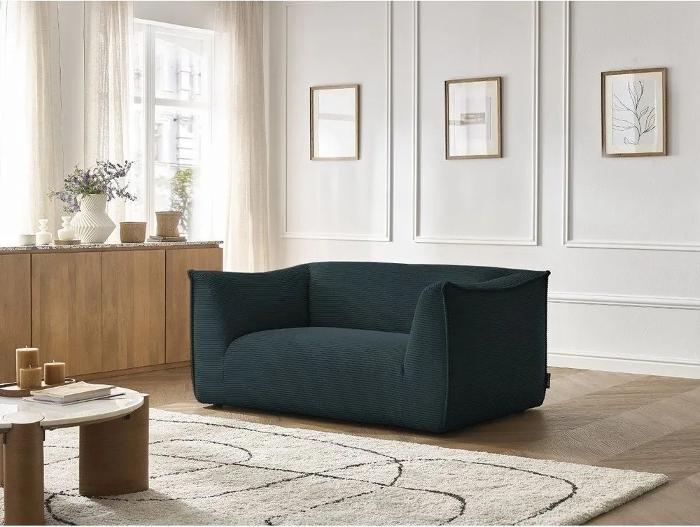 Тъмносин диван от рипсено кадифе 170 cm Giorgia – Bobochic Paris