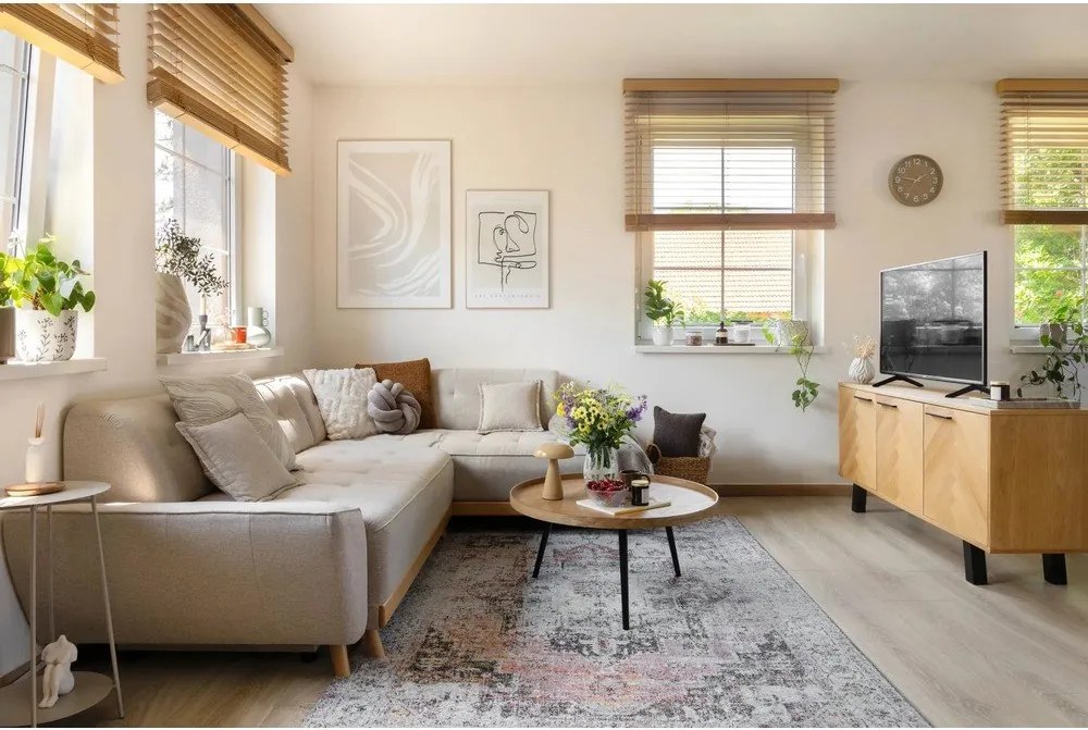 Бежов ъглов разтегателен диван десен ъгъл Dazzling Daisy - Miuform