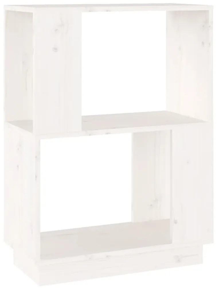 814030 vidaXL Библиотека/разделител за стая, бяла, 51x25x70 см, бор масив