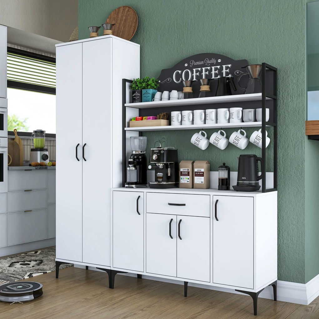 Многофункционален шкаф JE148, цвят Бял