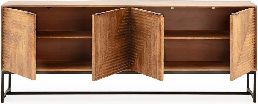 Скрин от масивно манго в естествен цвят 210x80x40 cm Nereida – MOME