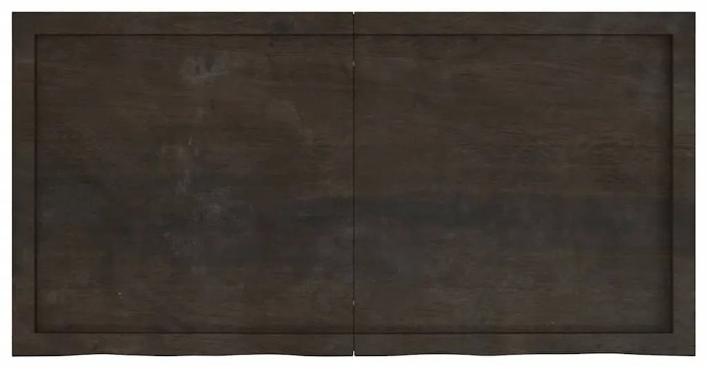 3156438 vidaXL Плот за маса тъмнокафяв 120x60x(2-4) см обработен масивен дъб