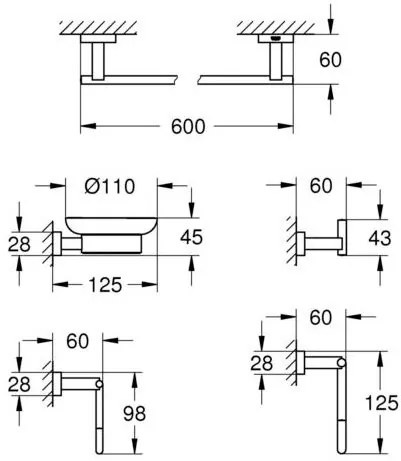 Комплект аксесоари Grohe New Cube